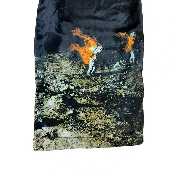 NWT Paco Rabanne City City Wide Leg Crop Pant Silky Black Flaming Astronauts XS - Picture 5 of 14